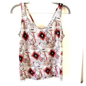 Cross back tribal print tank
